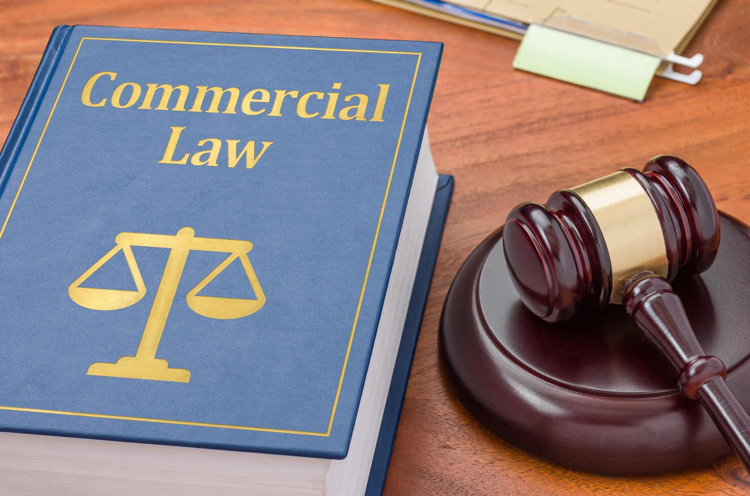Law book with a gavel - Commercial law
